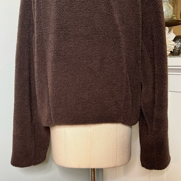 Lululemon Textured Fleece Collared Jacket Winter Teddy Coat Espresso Brown NWT - Picture 10 of 12